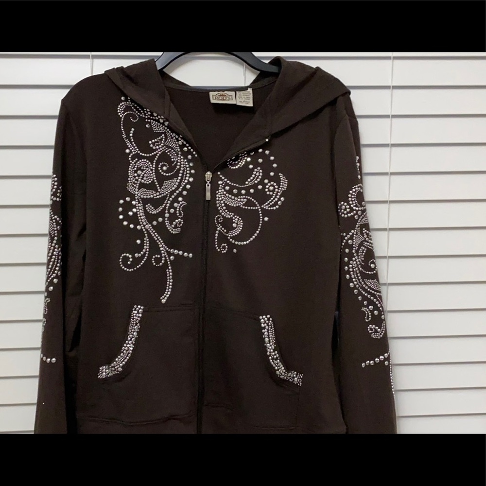 Rod’s zip up studded hoodie.